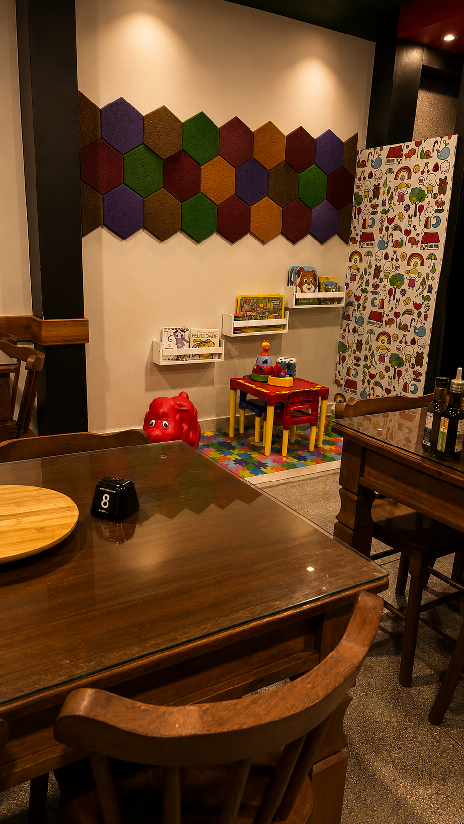Espaço kids da FJ Pizzaria